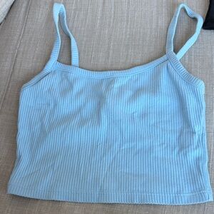 Light Blue Ribbed Women's Top